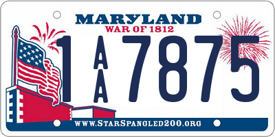 MD license plate 1AA7875