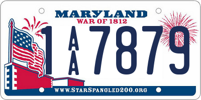 MD license plate 1AA7879