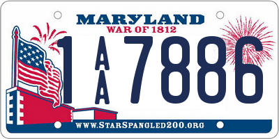 MD license plate 1AA7886