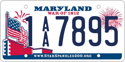 MD license plate 1AA7895