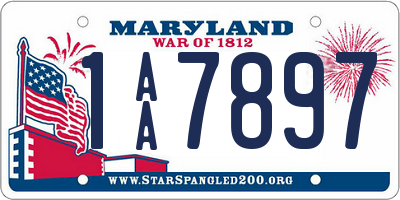 MD license plate 1AA7897