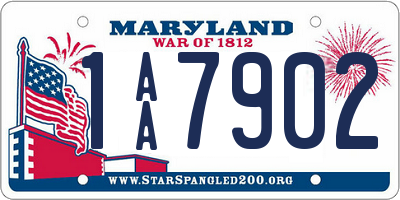 MD license plate 1AA7902