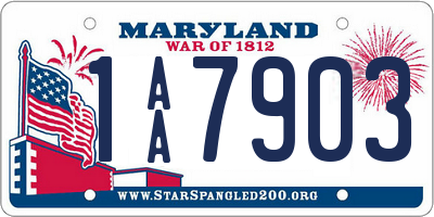 MD license plate 1AA7903