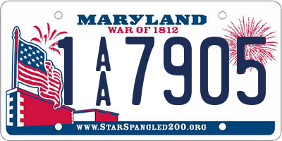 MD license plate 1AA7905