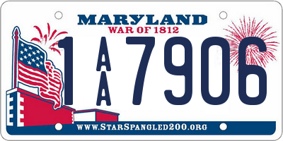 MD license plate 1AA7906