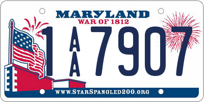 MD license plate 1AA7907