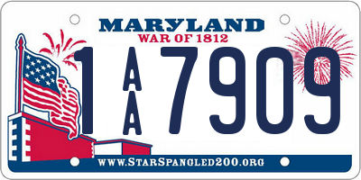 MD license plate 1AA7909