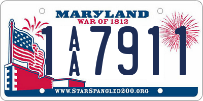 MD license plate 1AA7911