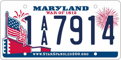 MD license plate 1AA7914