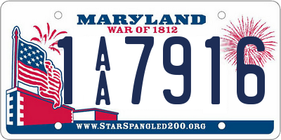 MD license plate 1AA7916