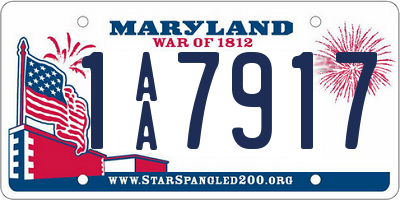 MD license plate 1AA7917