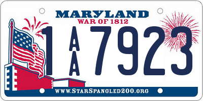 MD license plate 1AA7923