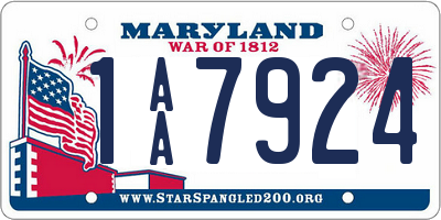 MD license plate 1AA7924