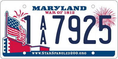 MD license plate 1AA7925