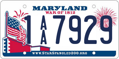 MD license plate 1AA7929