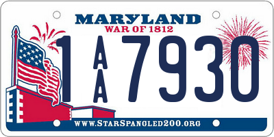 MD license plate 1AA7930