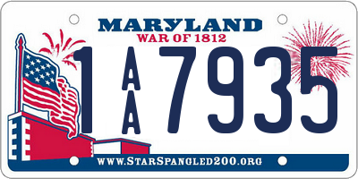 MD license plate 1AA7935