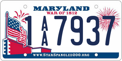 MD license plate 1AA7937