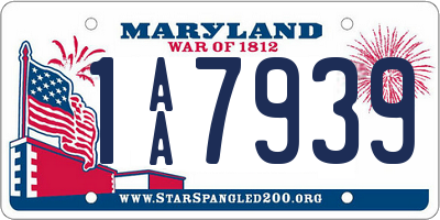 MD license plate 1AA7939