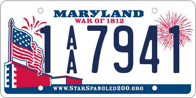 MD license plate 1AA7941