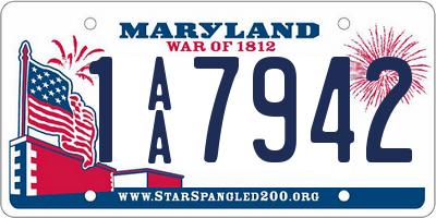 MD license plate 1AA7942