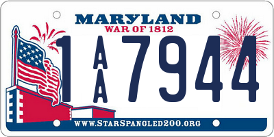 MD license plate 1AA7944