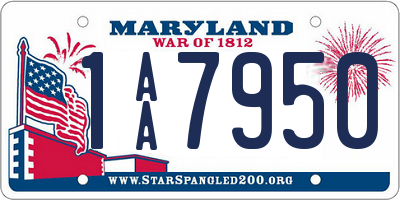 MD license plate 1AA7950