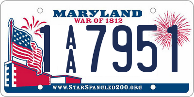 MD license plate 1AA7951