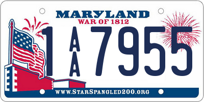 MD license plate 1AA7955