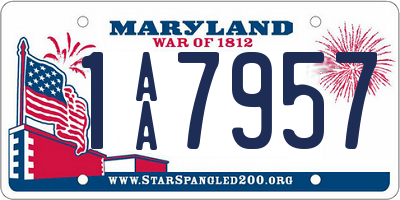 MD license plate 1AA7957