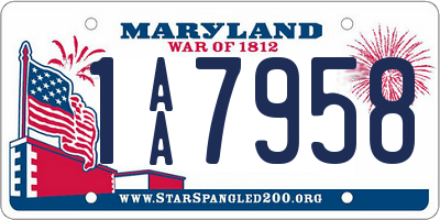 MD license plate 1AA7958