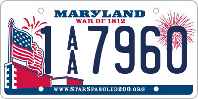 MD license plate 1AA7960