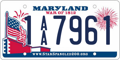 MD license plate 1AA7961