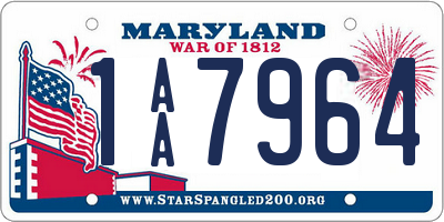 MD license plate 1AA7964