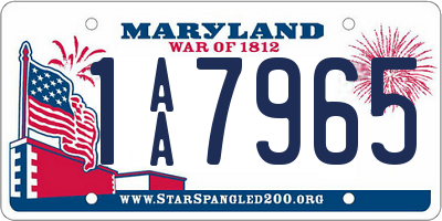 MD license plate 1AA7965