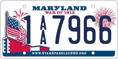 MD license plate 1AA7966