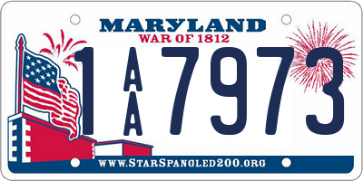 MD license plate 1AA7973