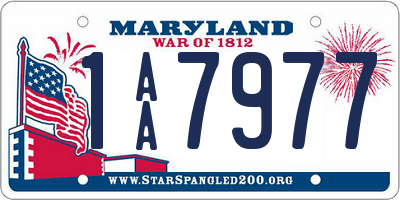 MD license plate 1AA7977