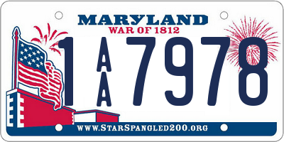 MD license plate 1AA7978