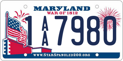 MD license plate 1AA7980