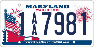 MD license plate 1AA7981