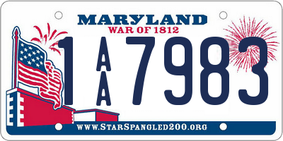 MD license plate 1AA7983