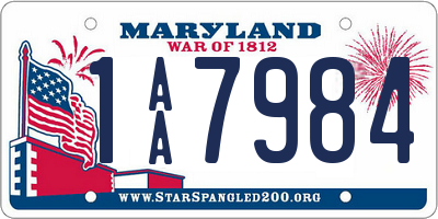 MD license plate 1AA7984