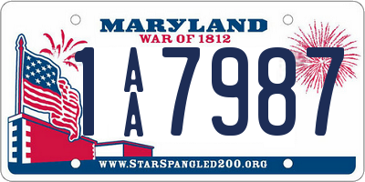 MD license plate 1AA7987