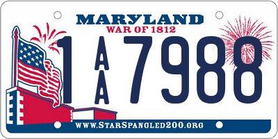 MD license plate 1AA7988