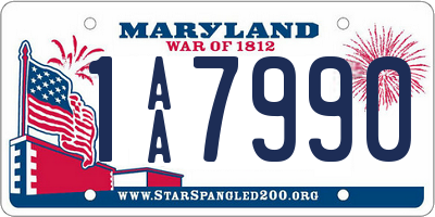 MD license plate 1AA7990