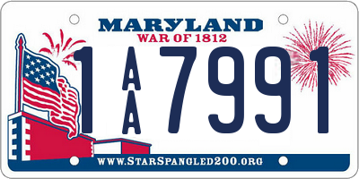 MD license plate 1AA7991