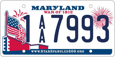 MD license plate 1AA7993