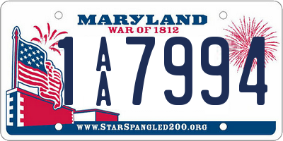 MD license plate 1AA7994