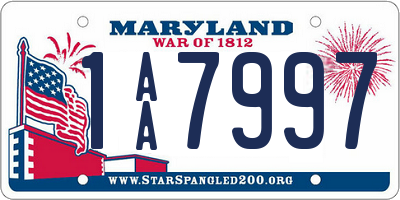 MD license plate 1AA7997